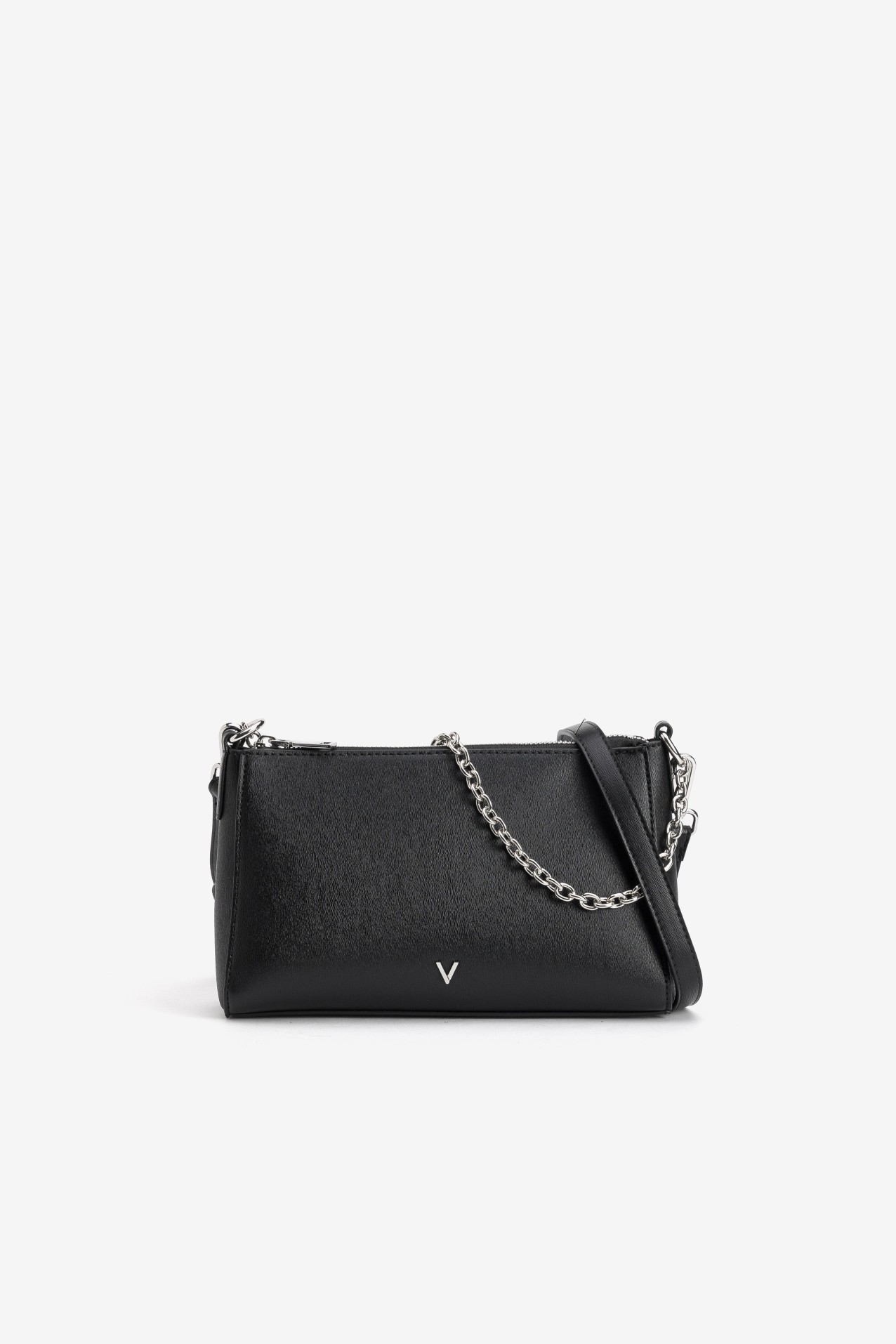 Cartera negra cadena plateada