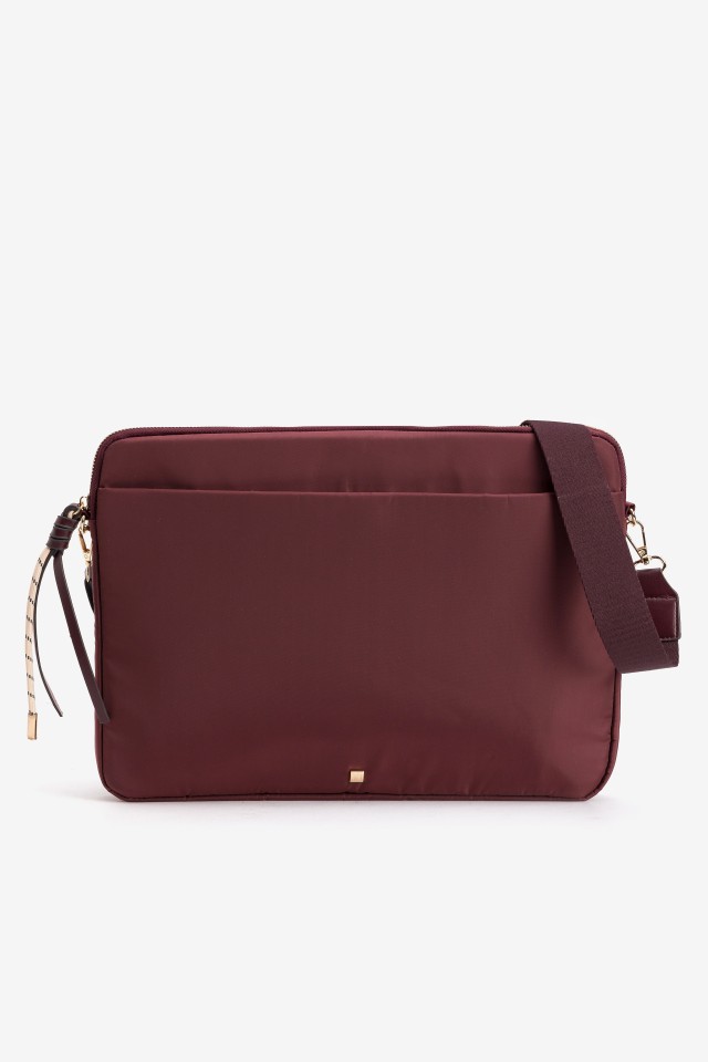 Cartera burdeos rectangular grande