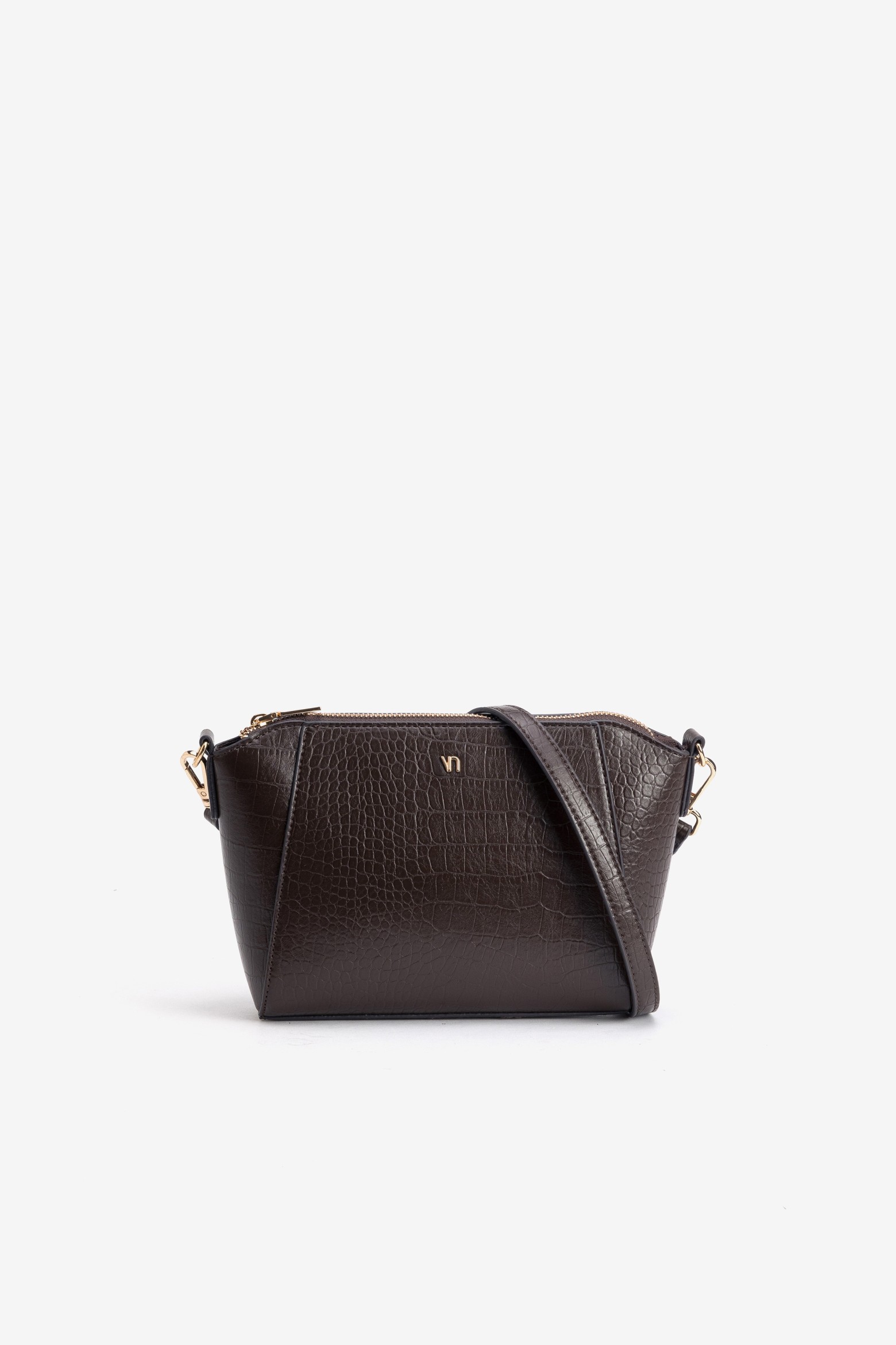 Bolso marrón textura cocodrilo