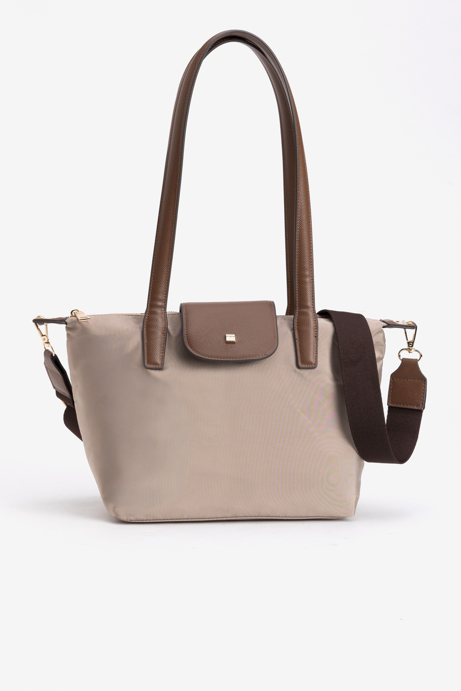 Beige Bag With Brown Details