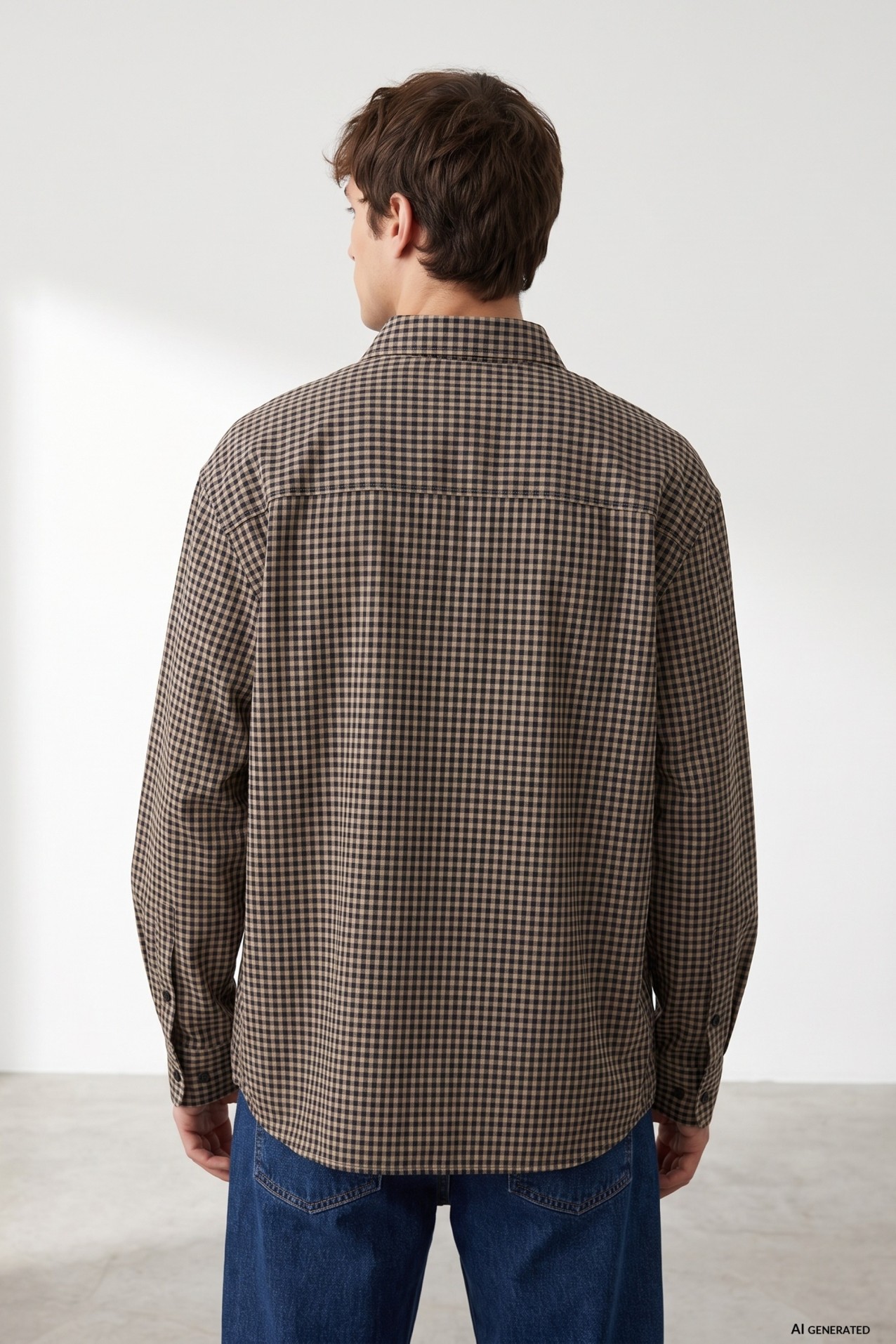 Oversized Black Checked Shirt