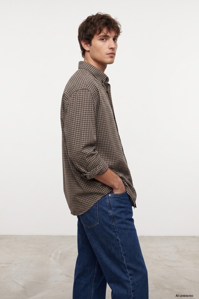 Oversized Black Checked Shirt