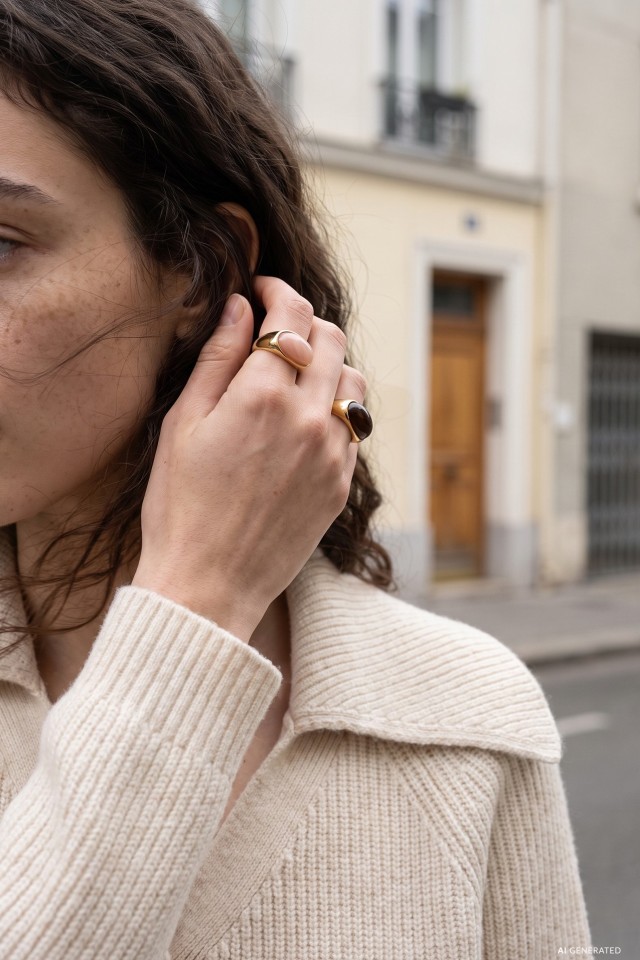 Chunky Brown Gold Rings