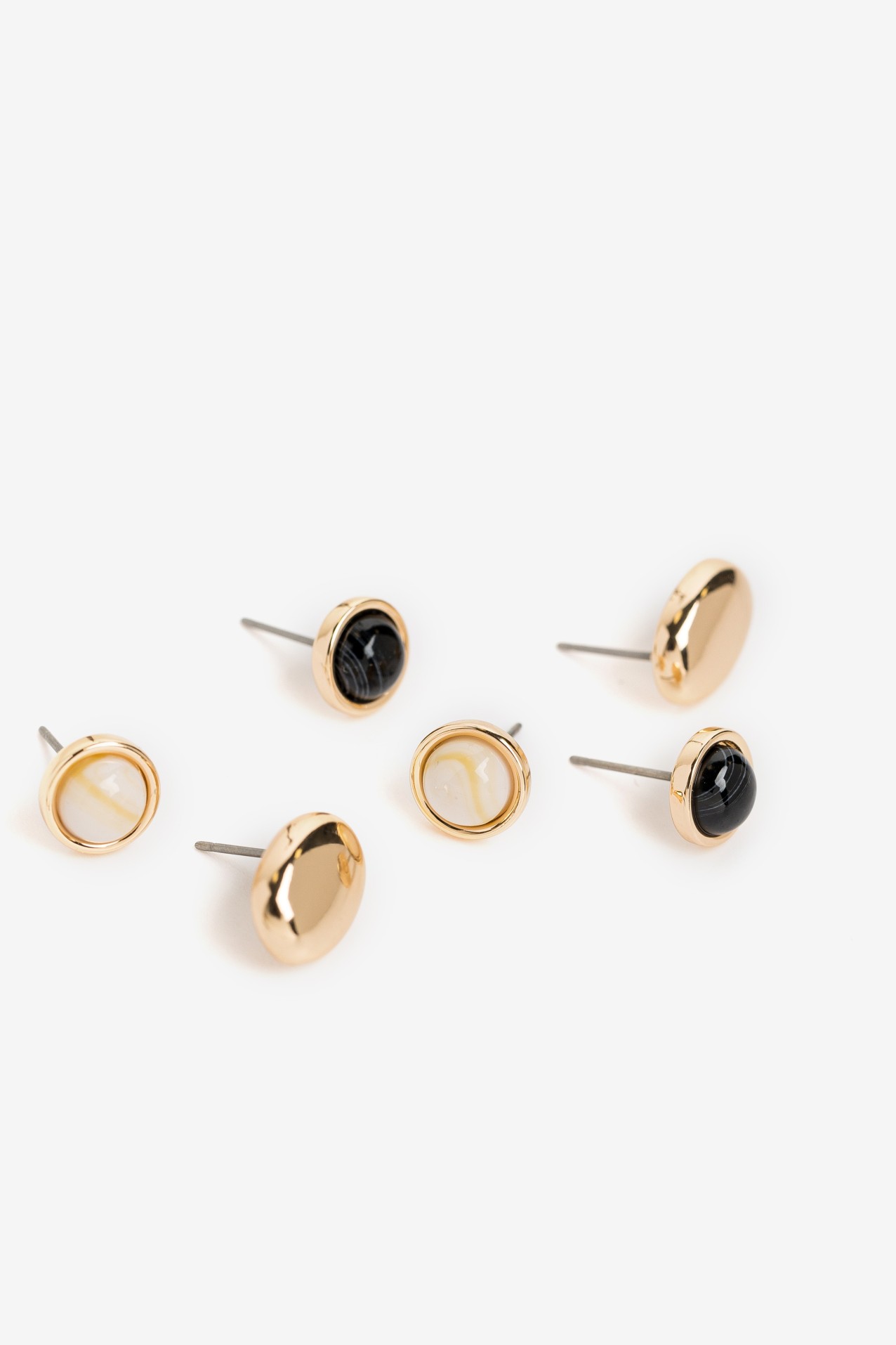 Gold Tone Stud Earrings Set