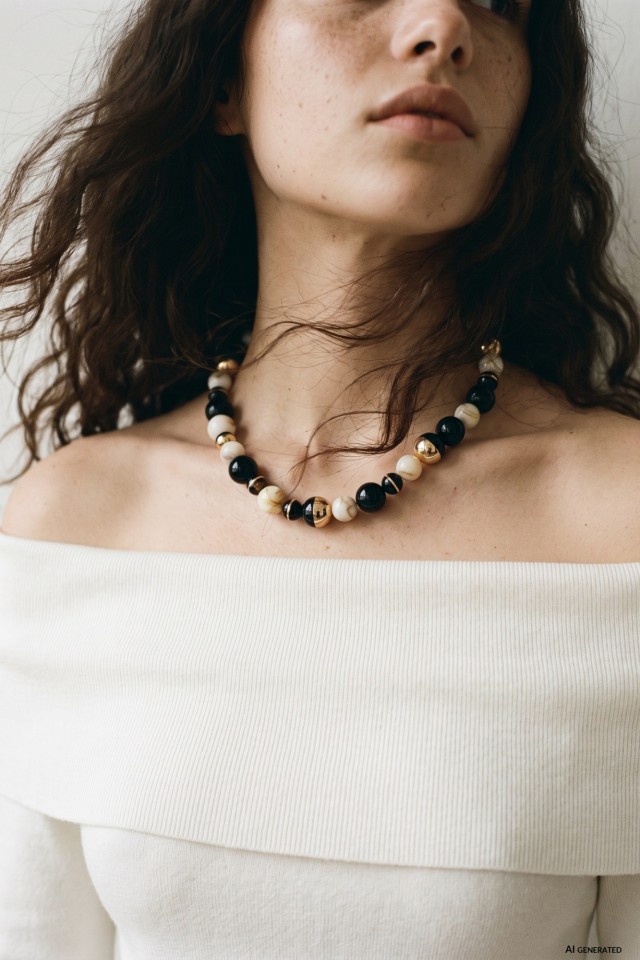 Chunky Gold Bead Necklace