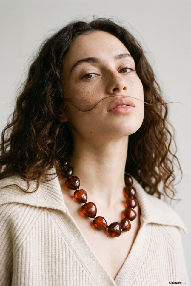 Amber Bead Statement Necklace