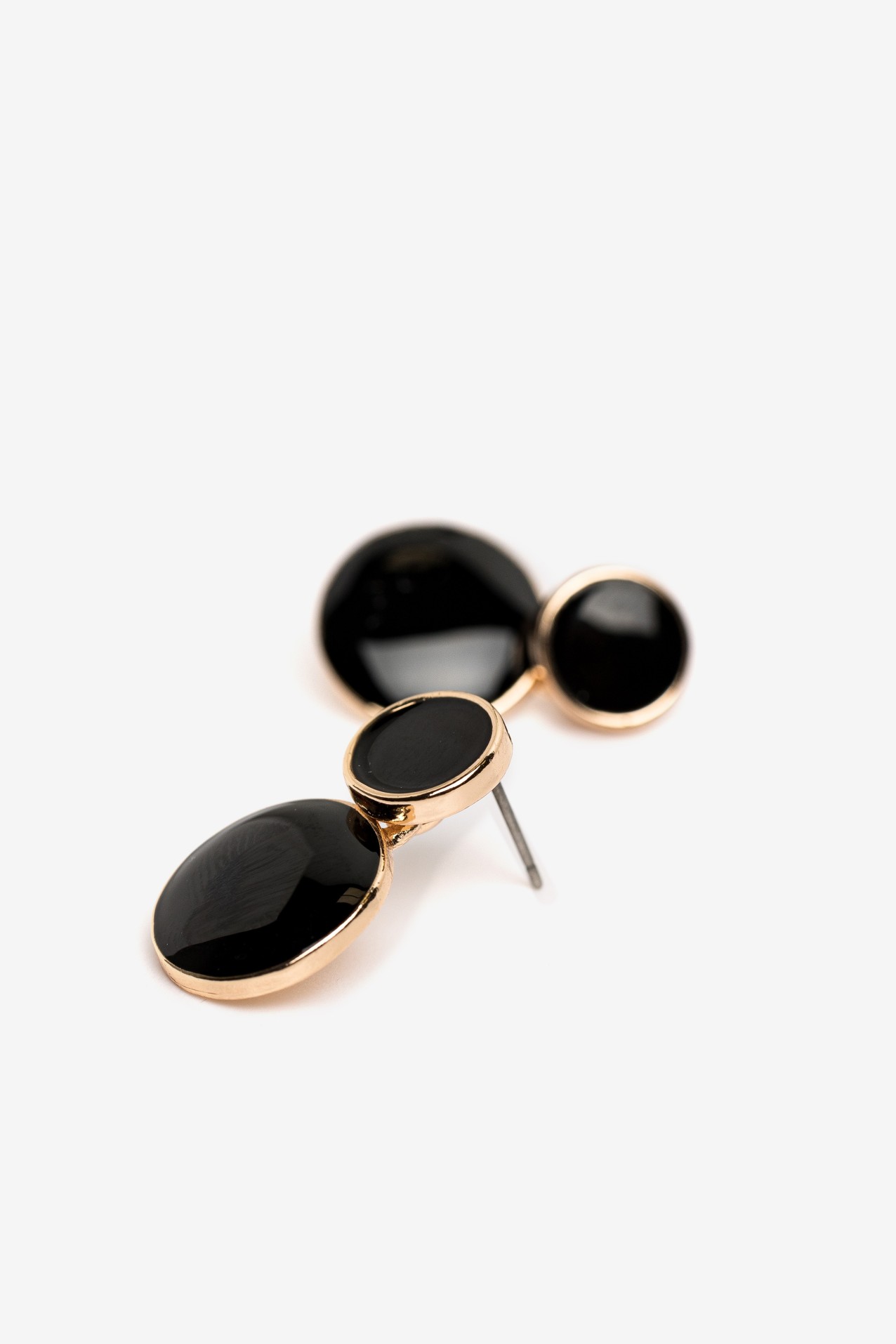 Minimalist Black Round Earrings