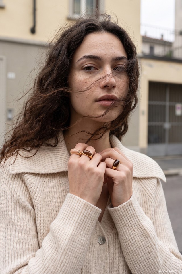 Chunky Brown Gold Rings