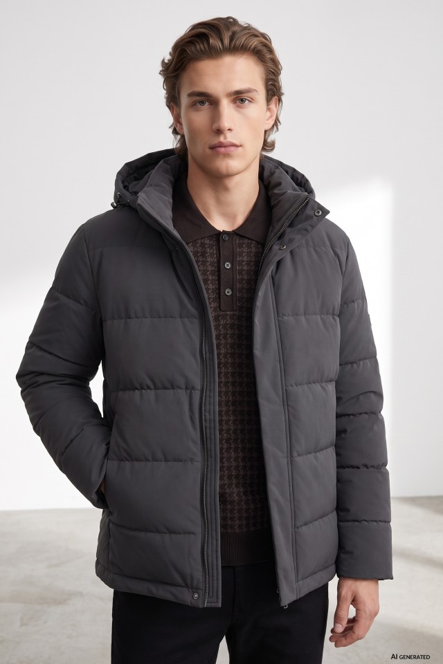 Dark Grey Padded Jacket