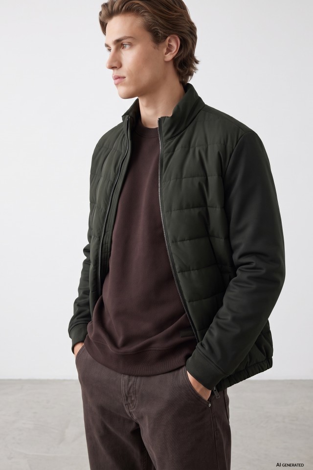 Green Short Puffer Jacket
