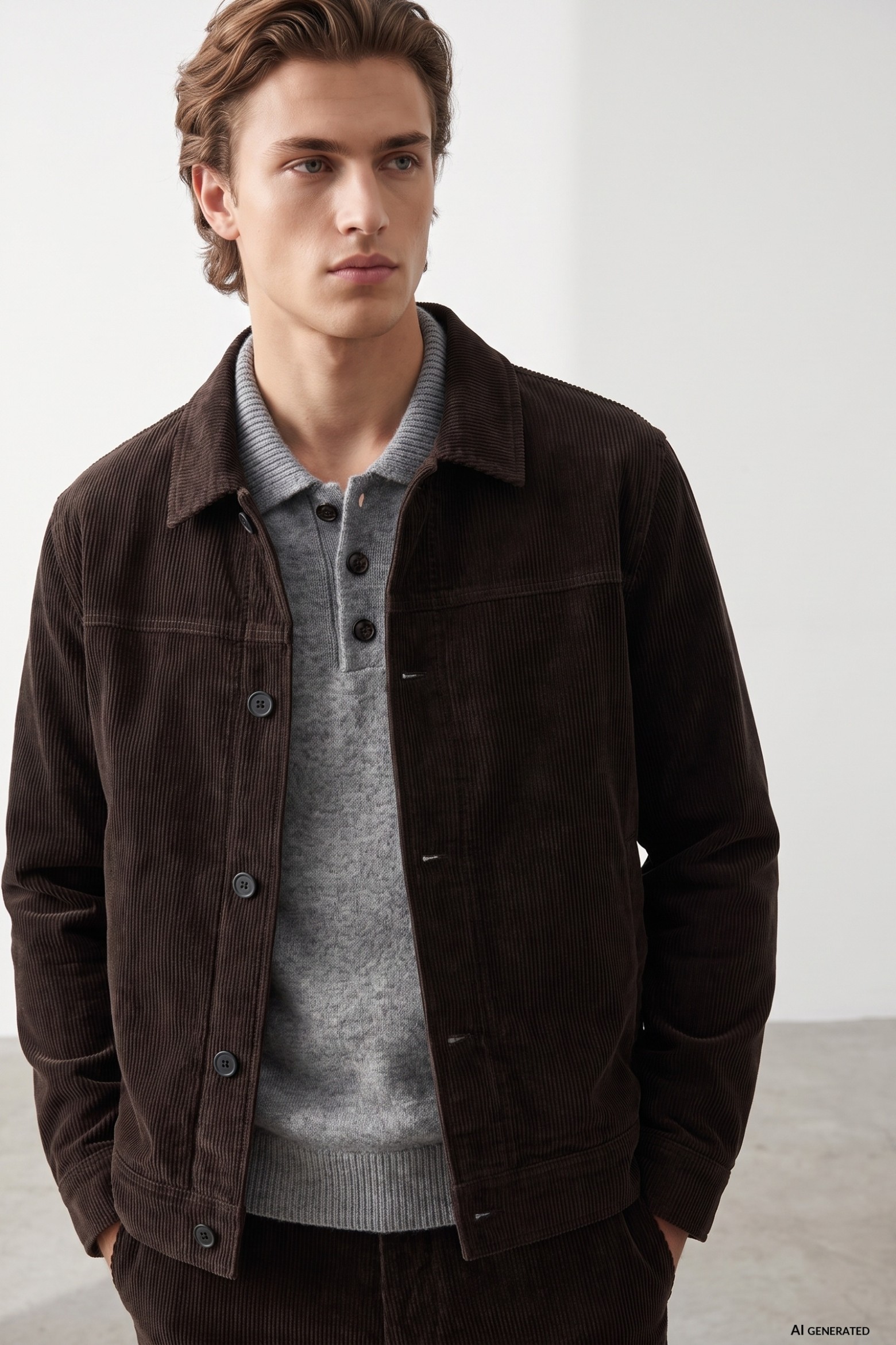 Short Brown Corduroy Jacket