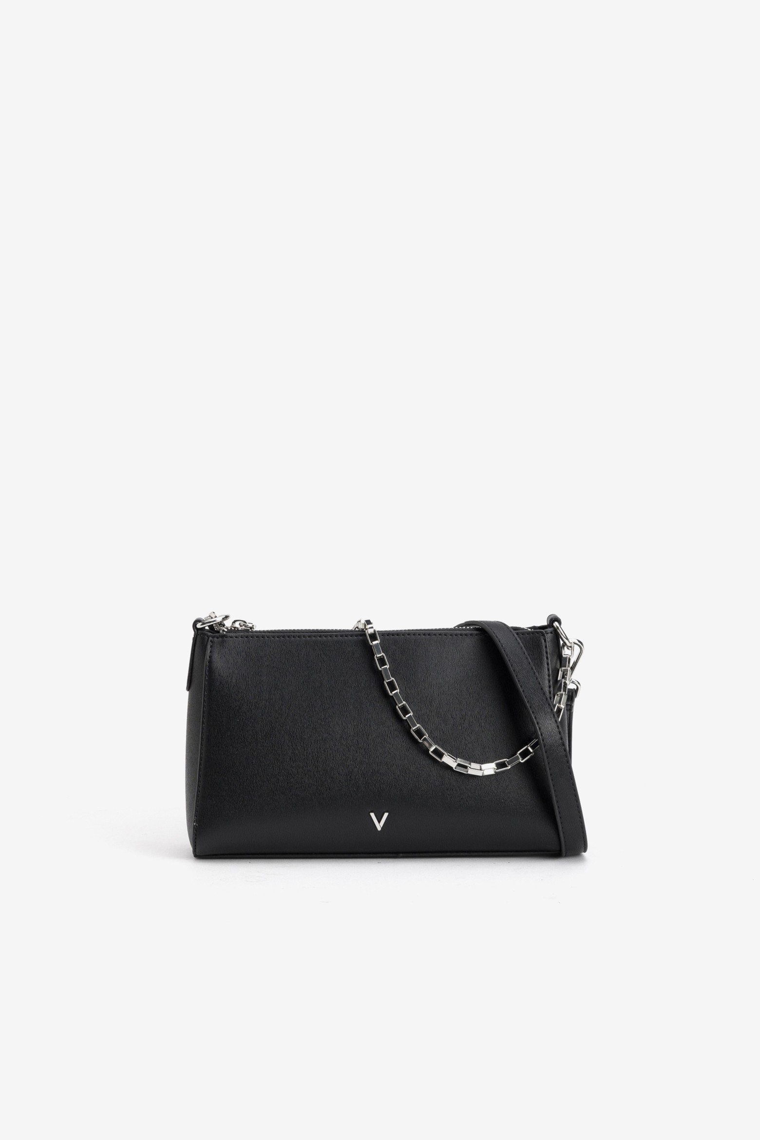Cartera negra cadena plateada