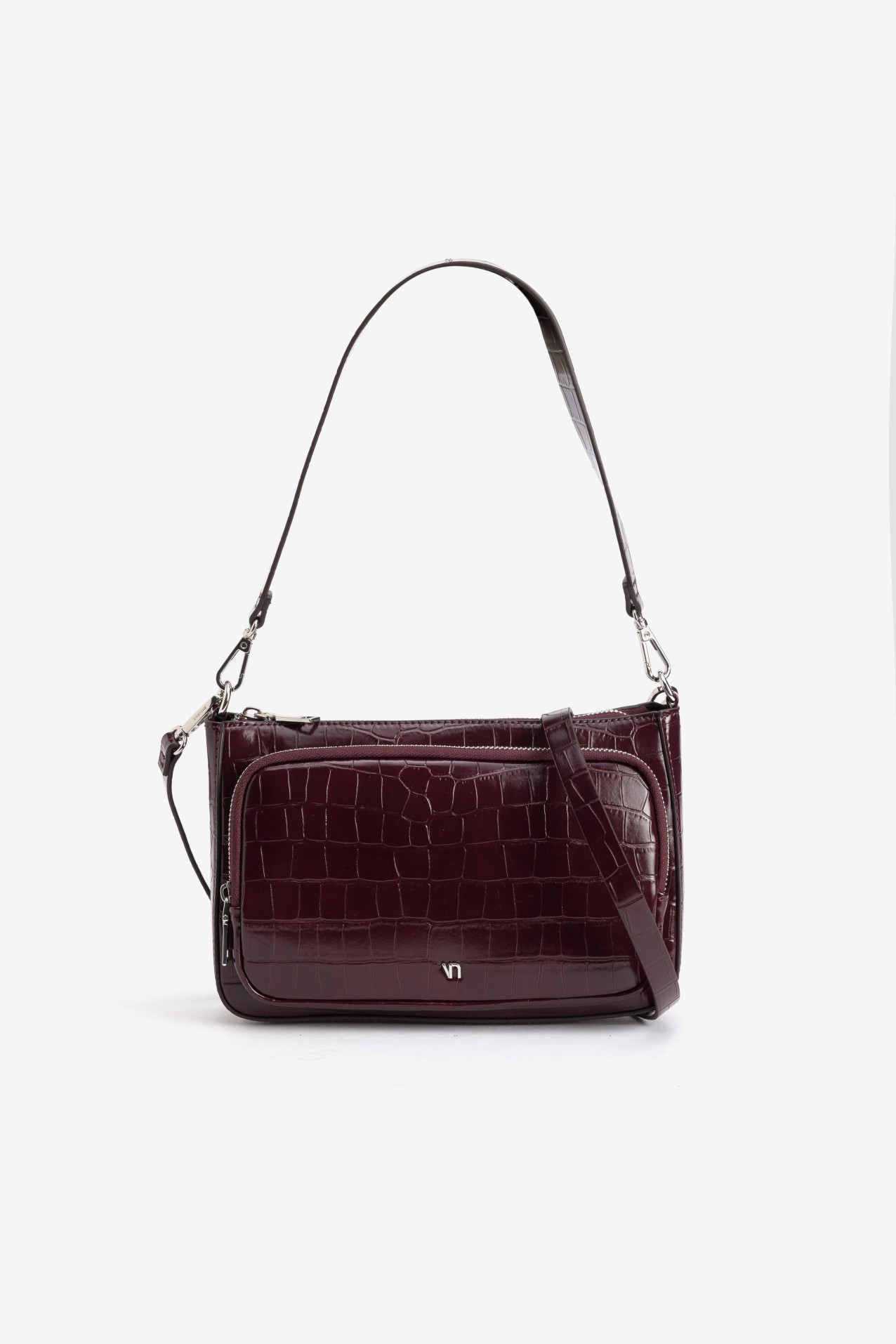 Red Croc Effect Wallet Bag