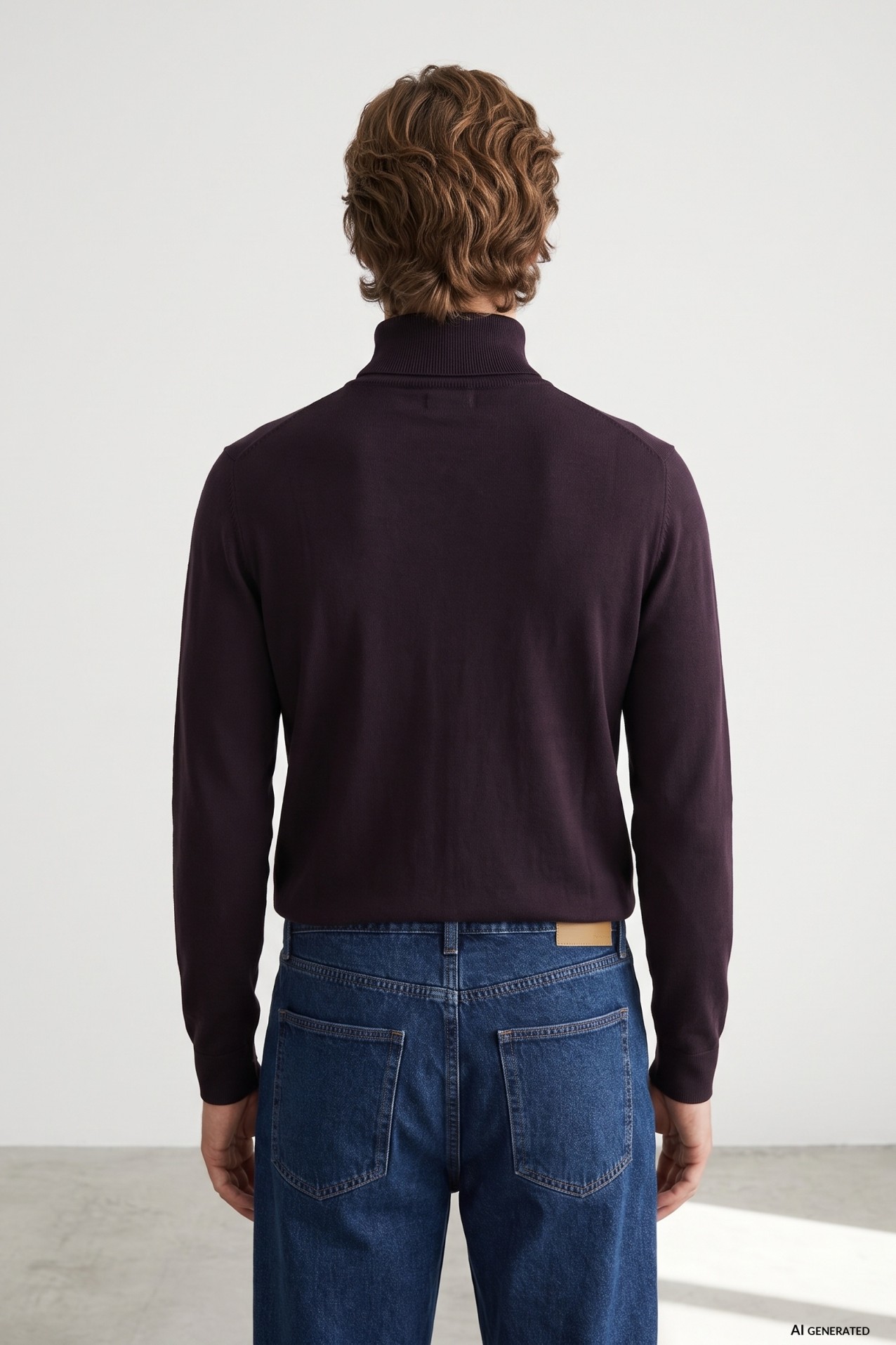 Dark Burgundy Turtleneck Sweater