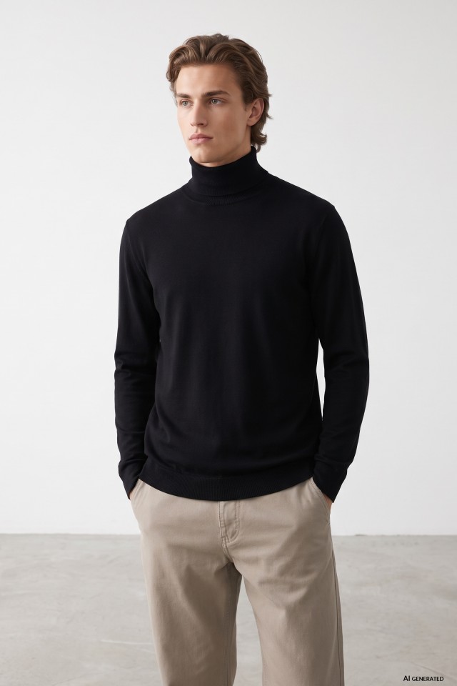 Black Turtleneck Sweater