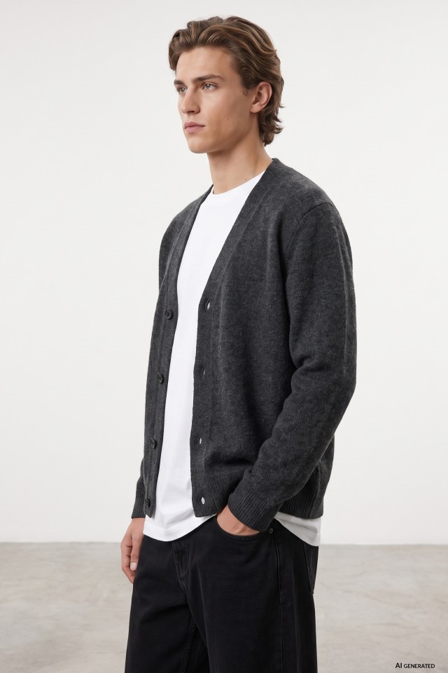 Charcoal Grey Cardigan