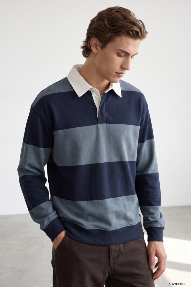 Blue Striped Sweatshirt