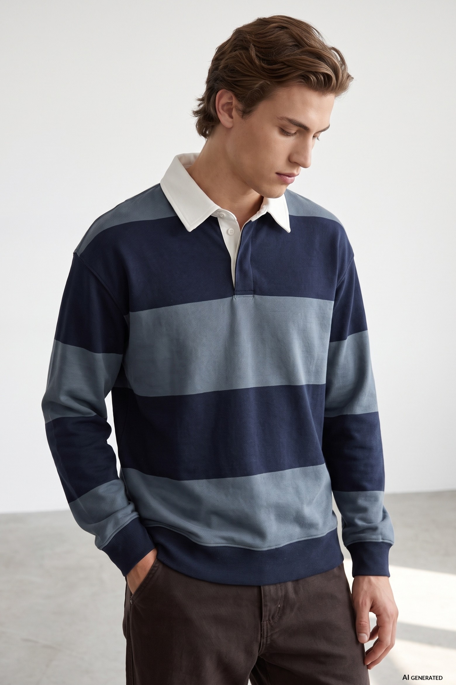Blue Striped Sweatshirt