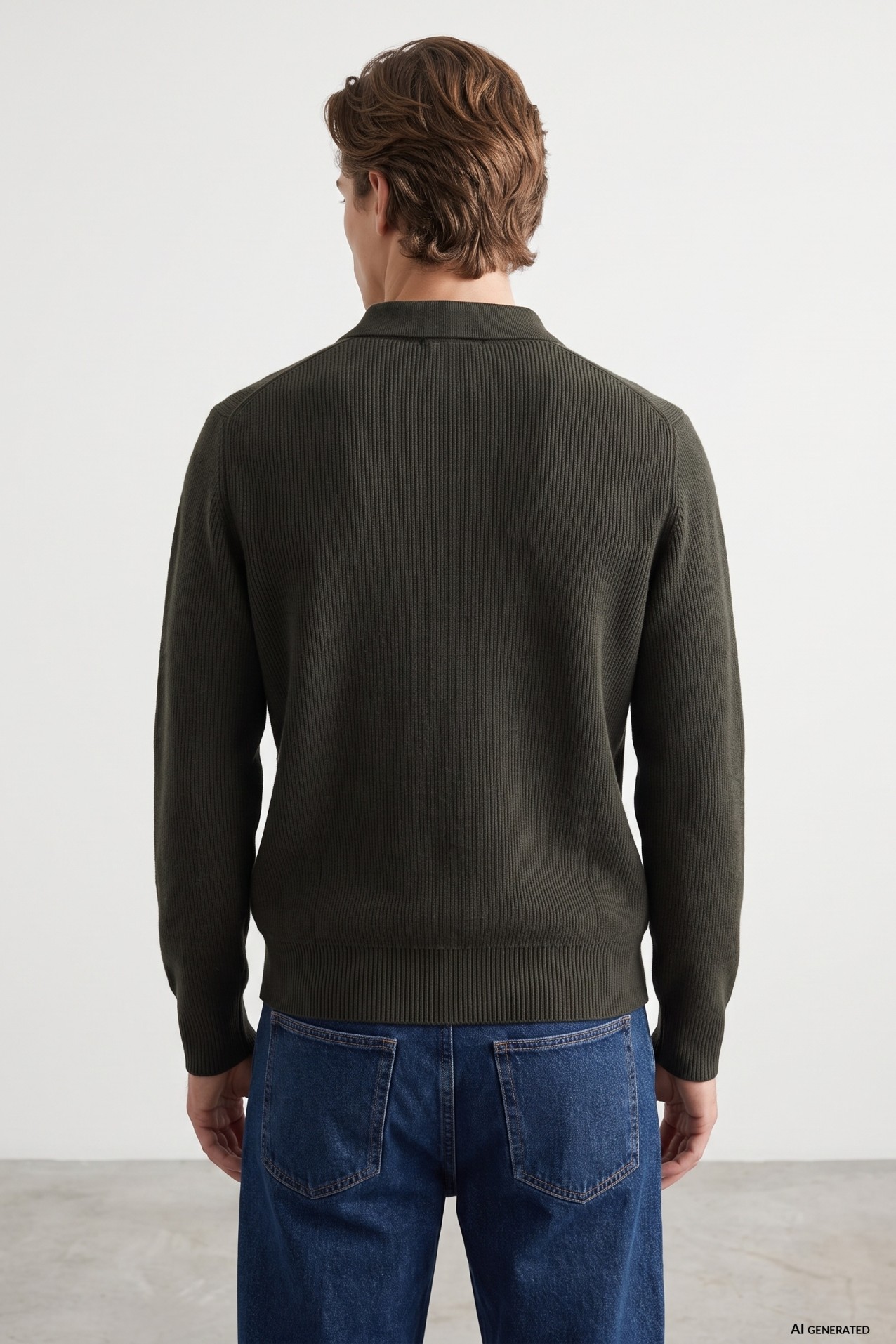 Jersey de punto verde oscuro