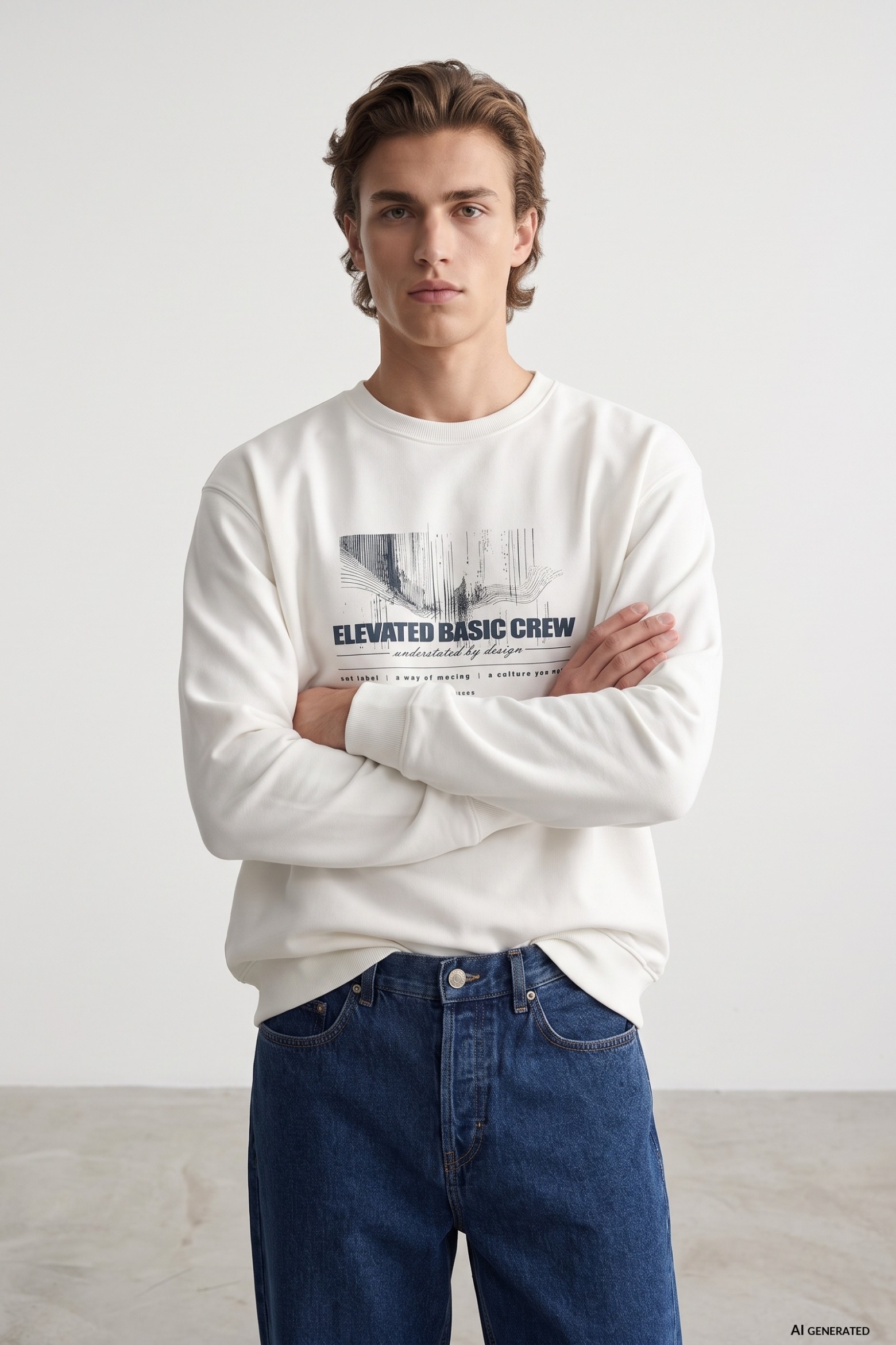 Sudadera blanca gráfica