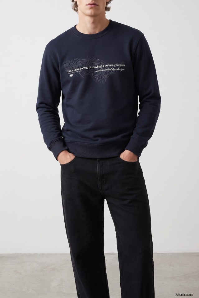 Navy Graphic Sweatshirt