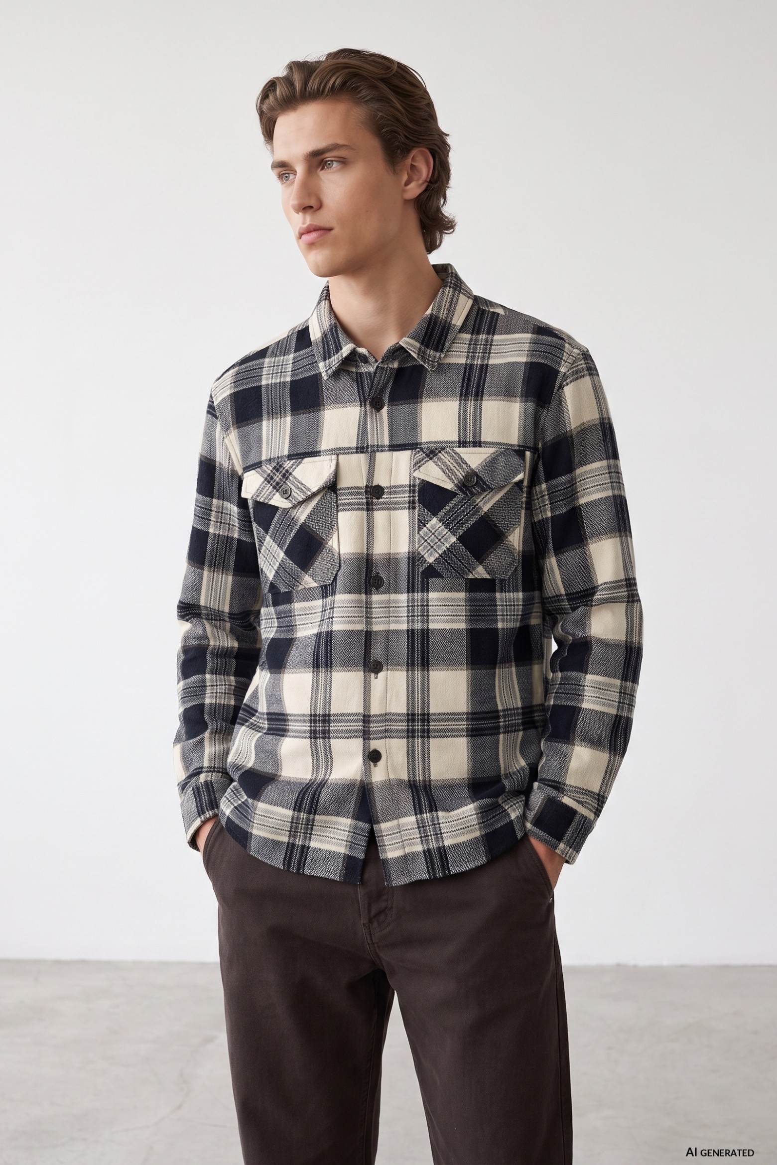 Relaxed Check Long-Sleeve Shirt