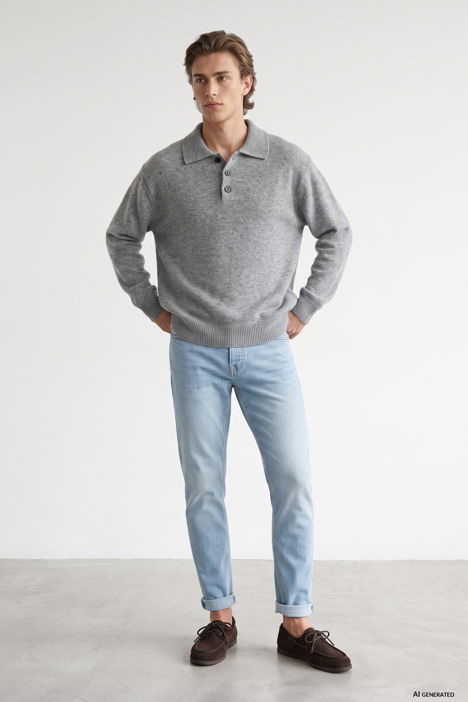 Jeans tapered azul claro