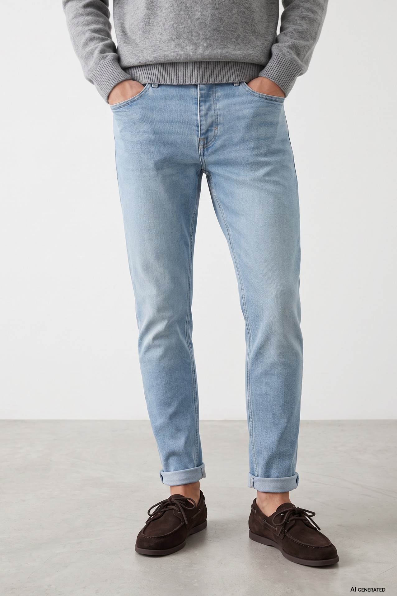 Jeans tapered azul claro