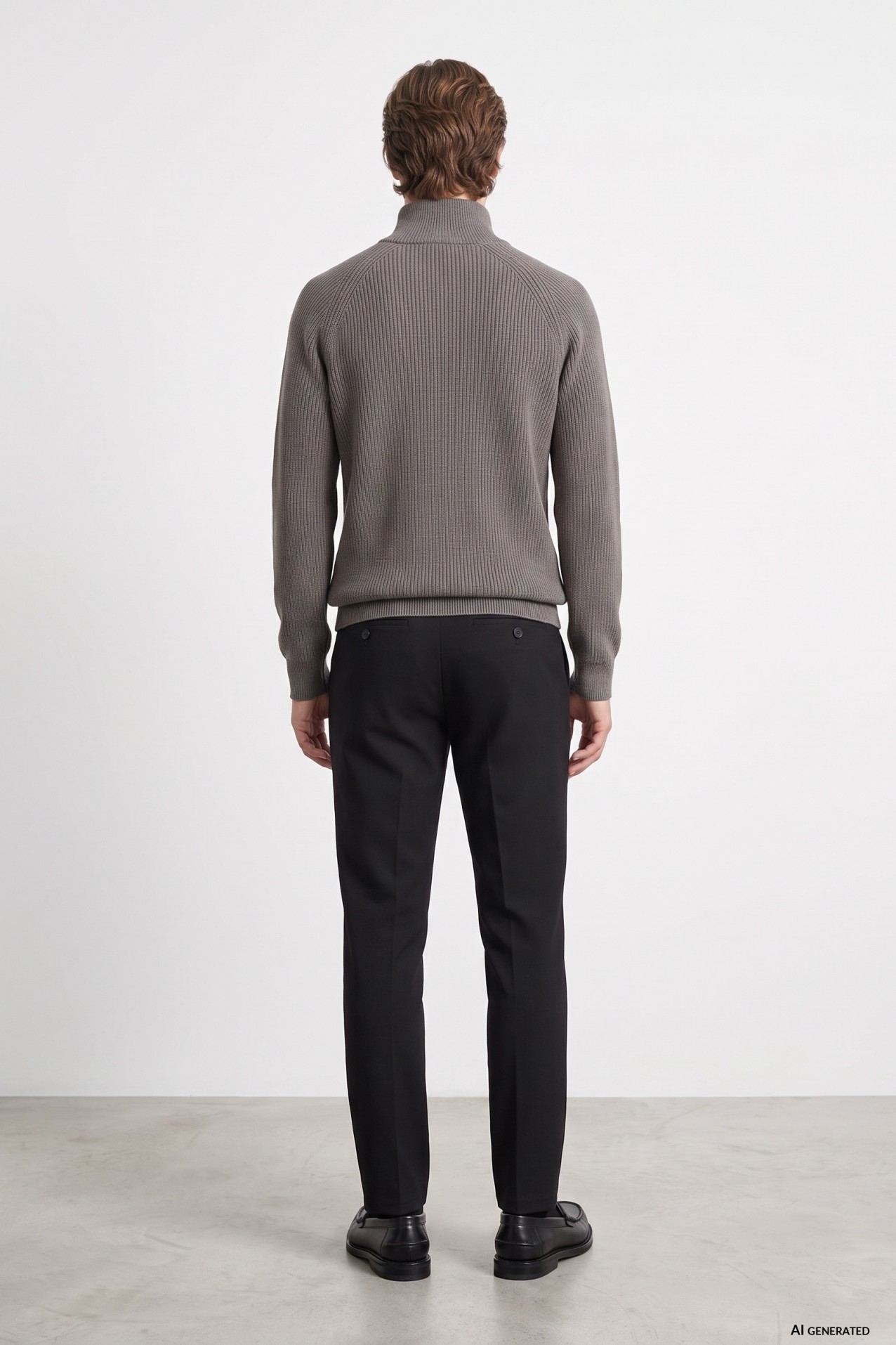 Black Straight-Leg Chino Trousers