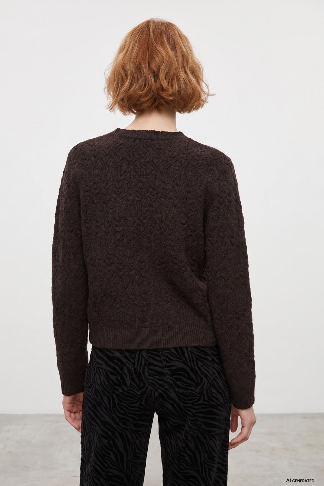 Dark Brown Textured Sweater Dark Brown Textured Sweater