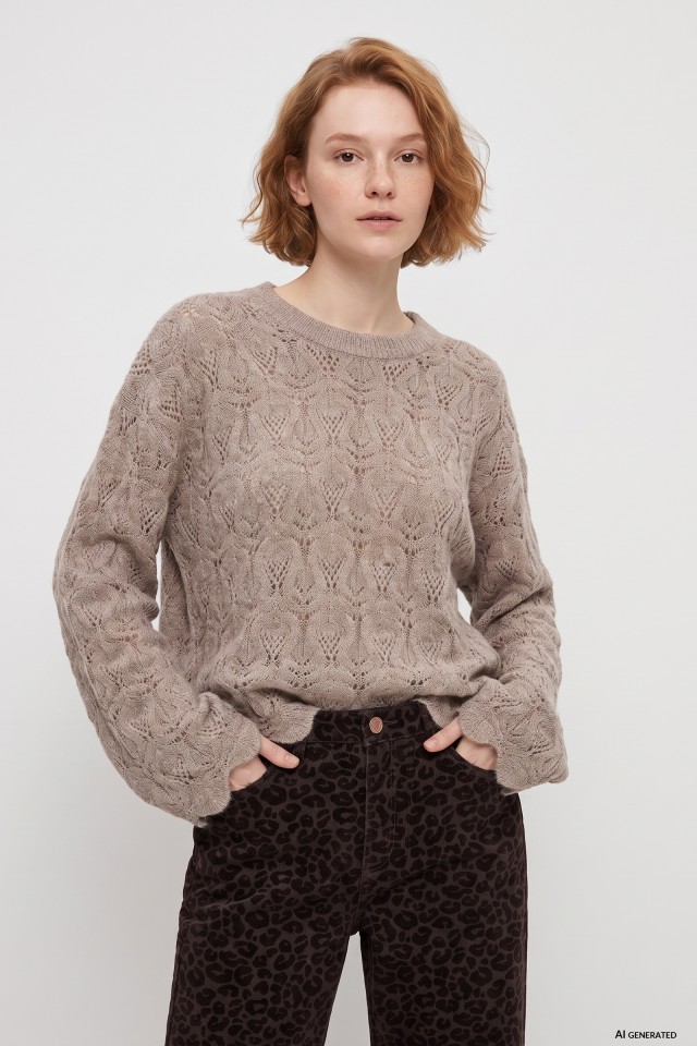 Jersey calado beige