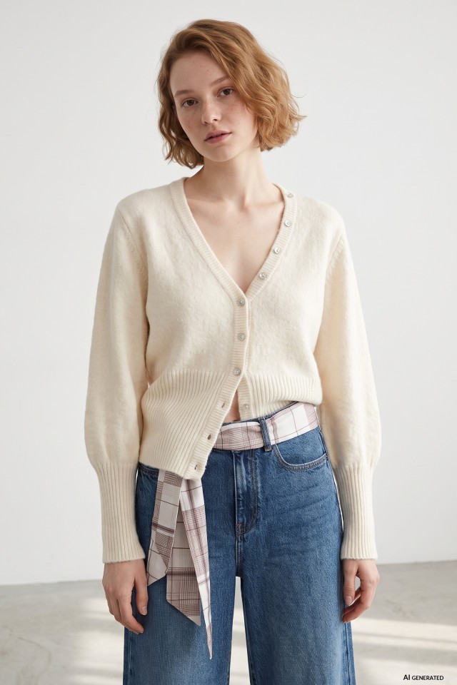Ecru Knit Cardigan