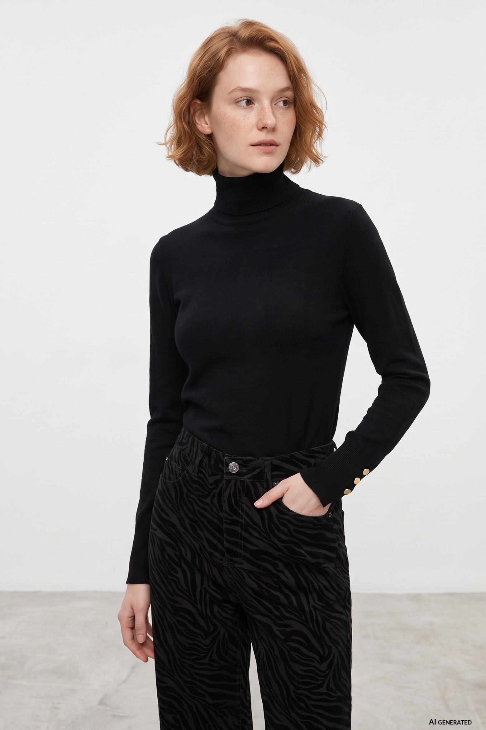 Black Slim Knit Sweater