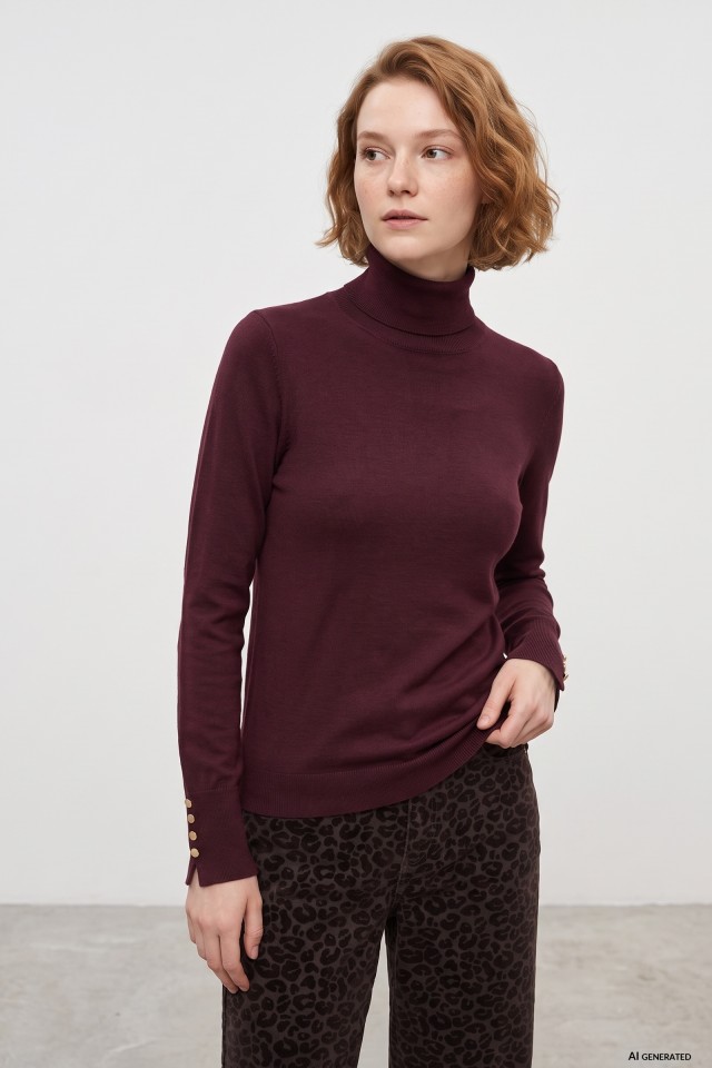 Camisola slim de gola alta
