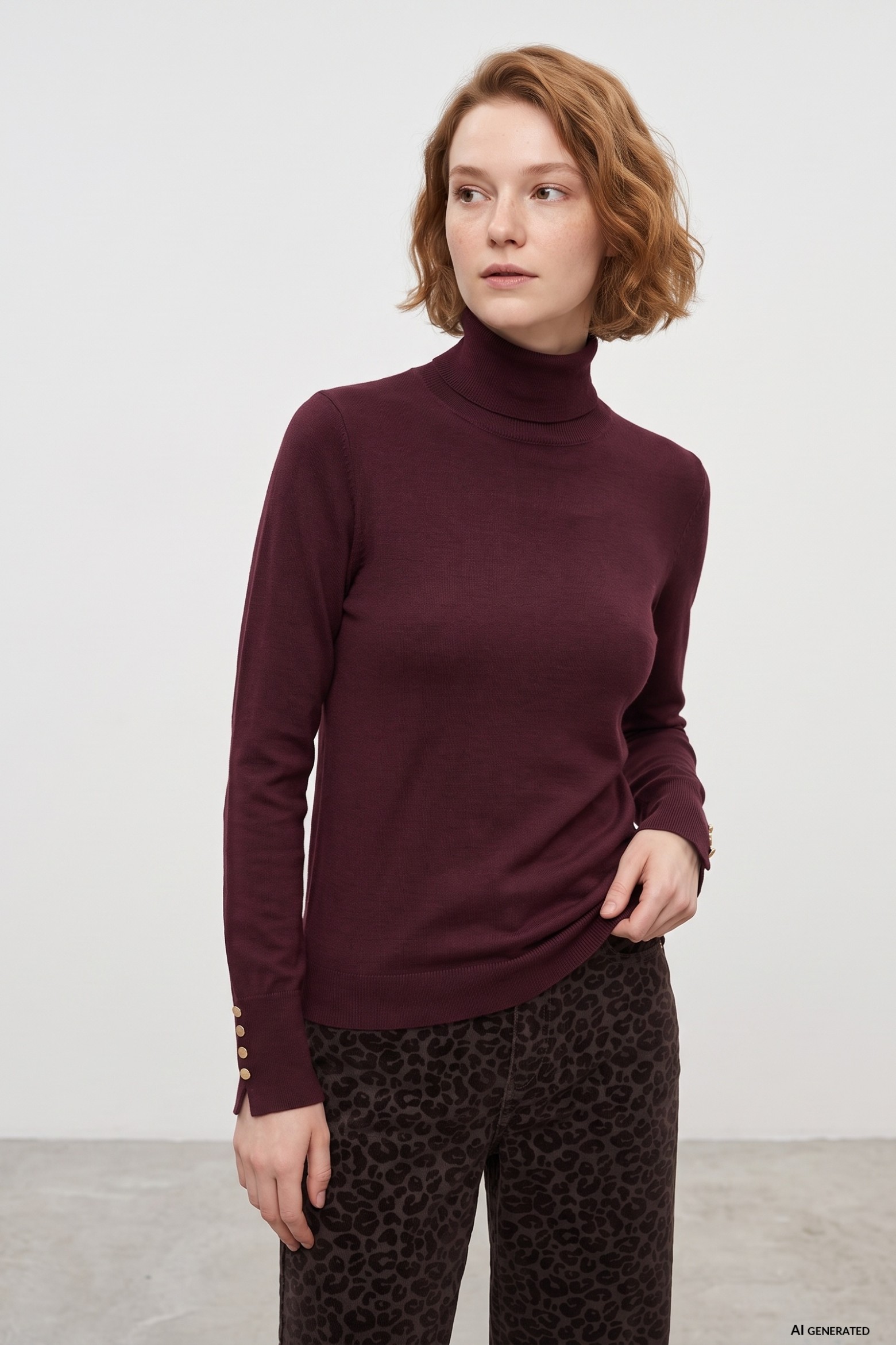 Camisola slim de gola alta