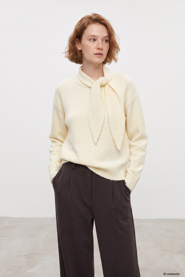 Pale Yellow Knitted Sweater