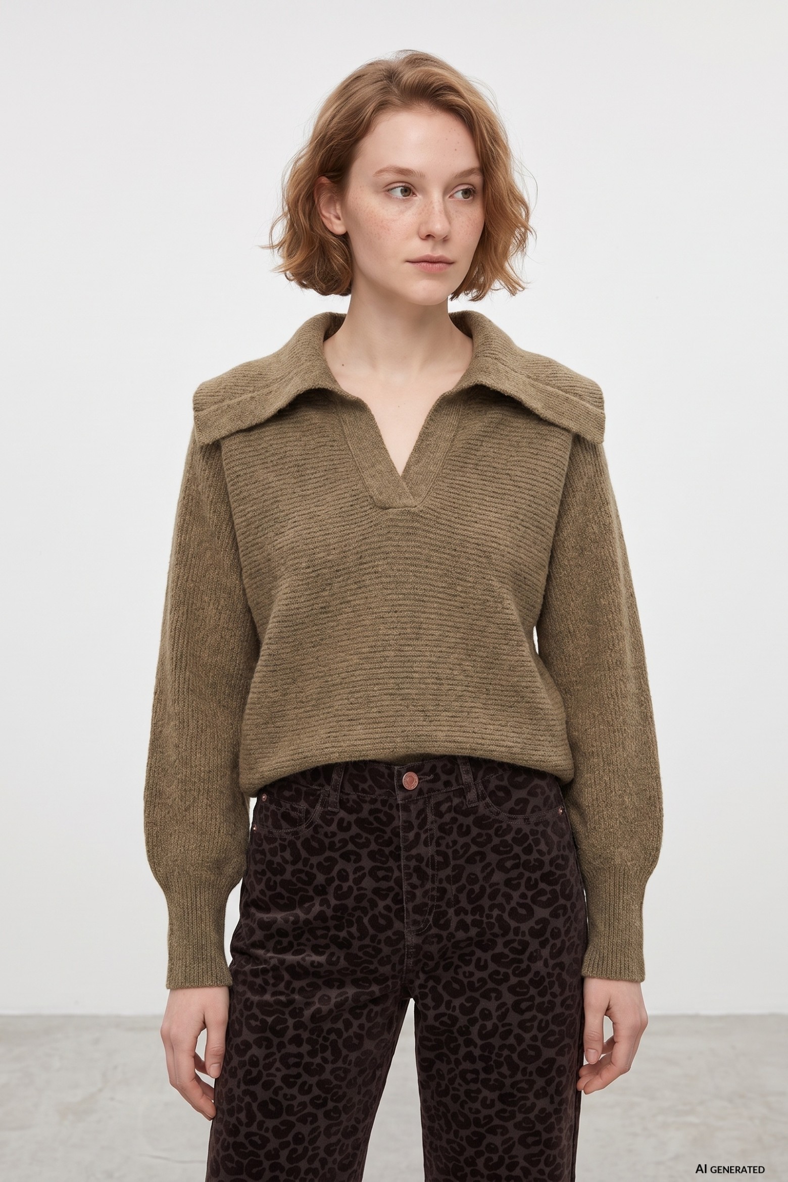 Brown Oversized Knit Sweater