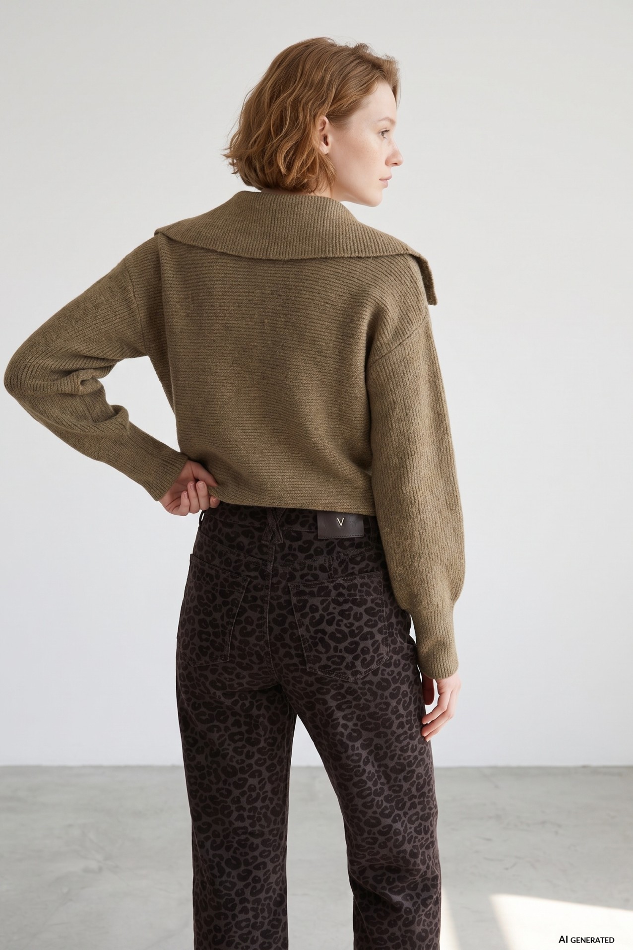 Brown Oversized Knit Sweater