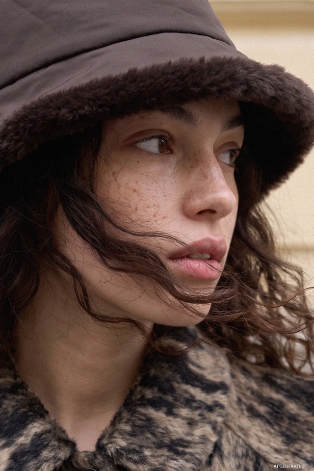 Brown Hat with Fuzzy Trim
