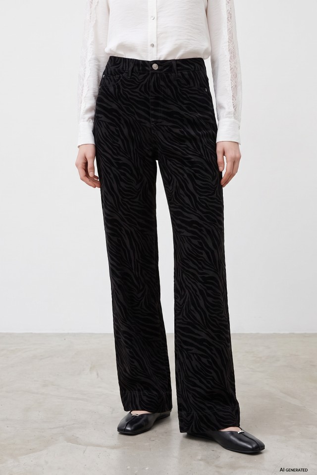 Black Straight Wide Trousers