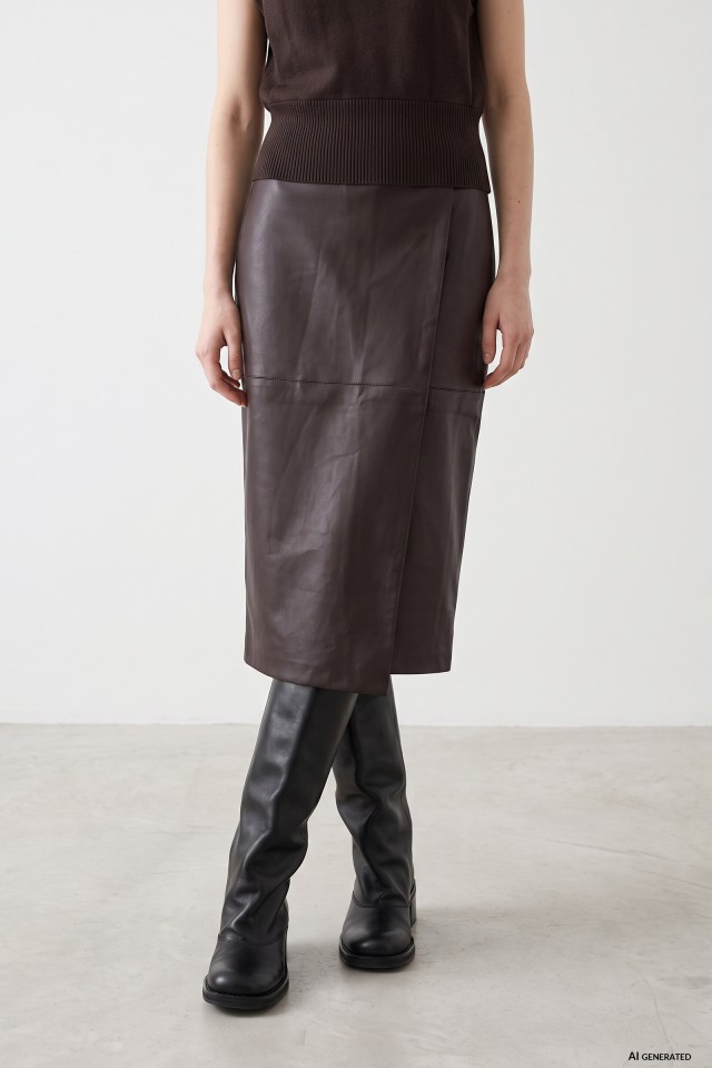Brown Wrap Midi Skirt Brown Wrap Midi Skirt