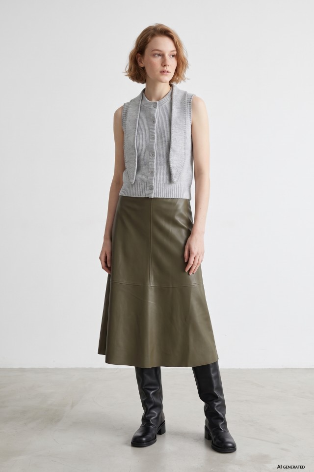 Olive Green Midi Skirt