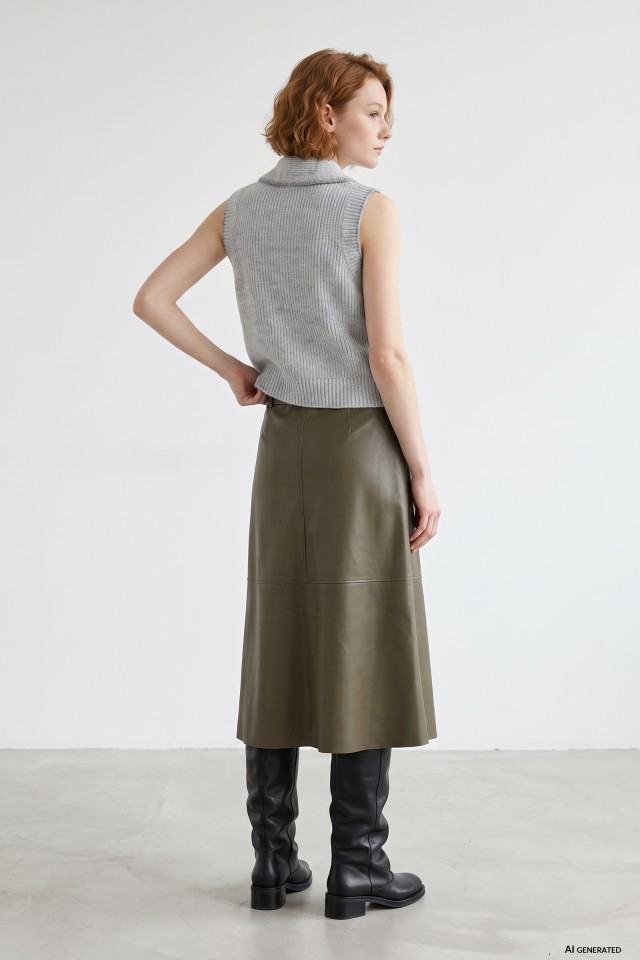 Olive Green Midi Skirt Olive Green Midi Skirt