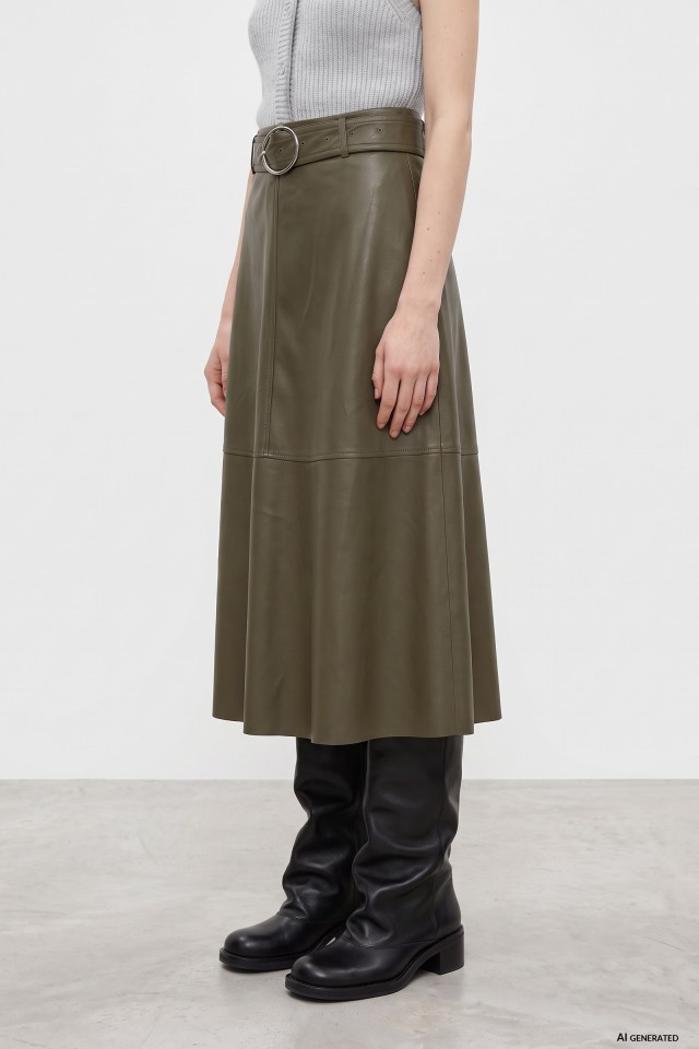 Olive Green Midi Skirt Olive Green Midi Skirt