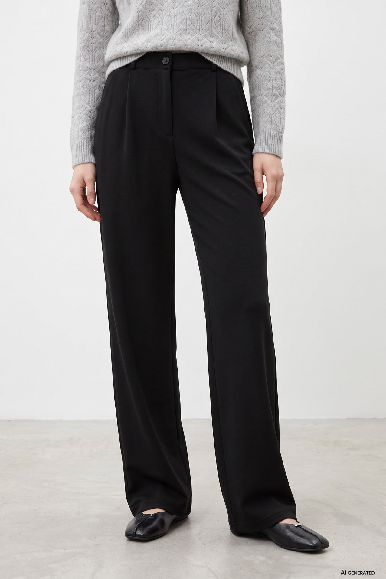 Black Wide-Leg Trousers