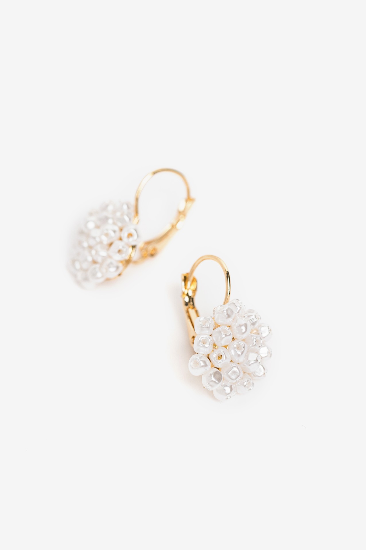Gold-Tone Pearl Cluster Earrings