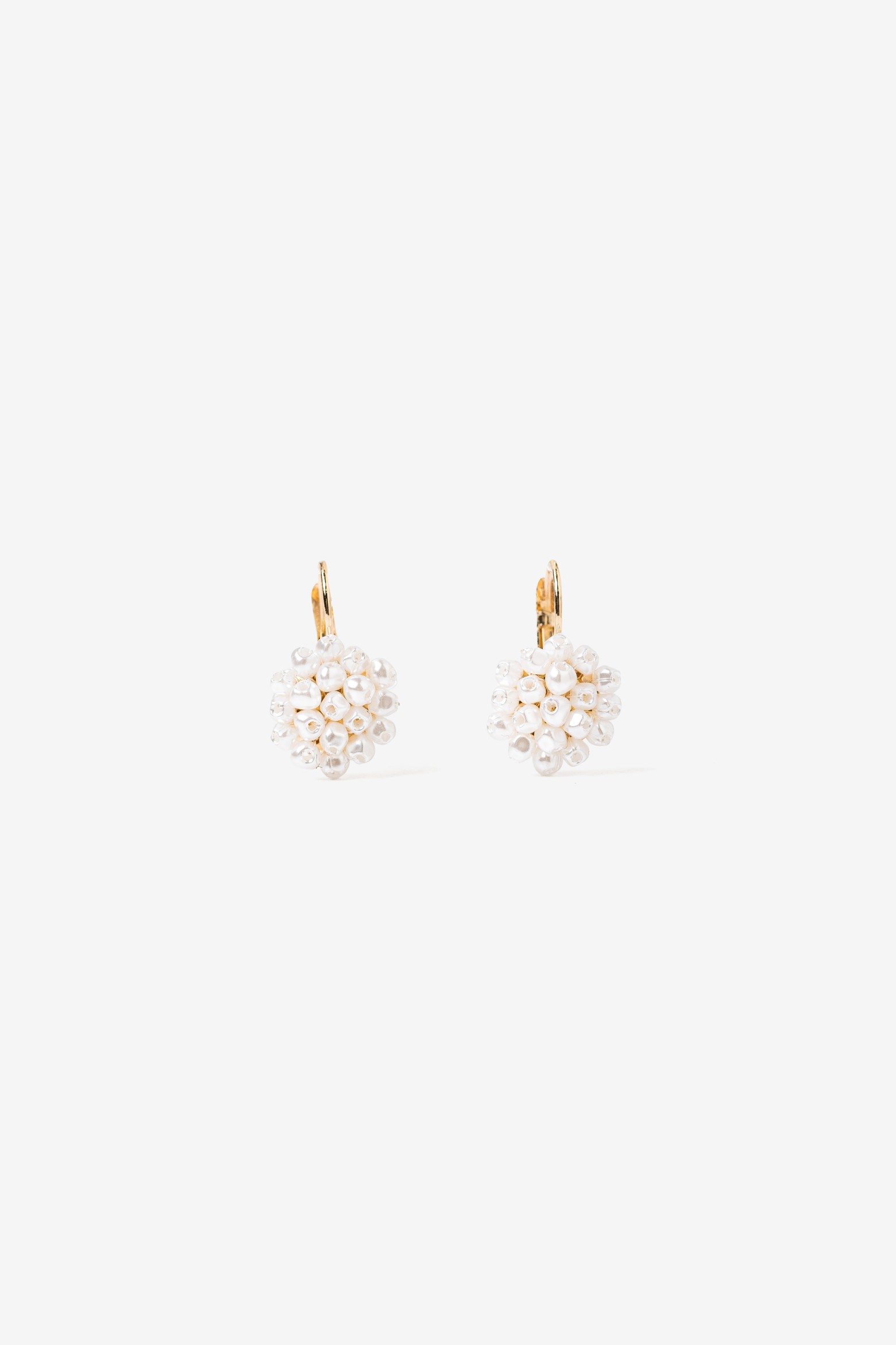 Gold-Tone Pearl Cluster Earrings
