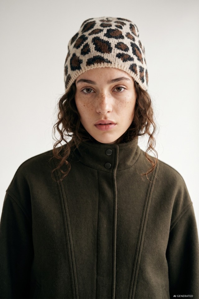 Brown Animal Print Hat Brown Animal Print Hat