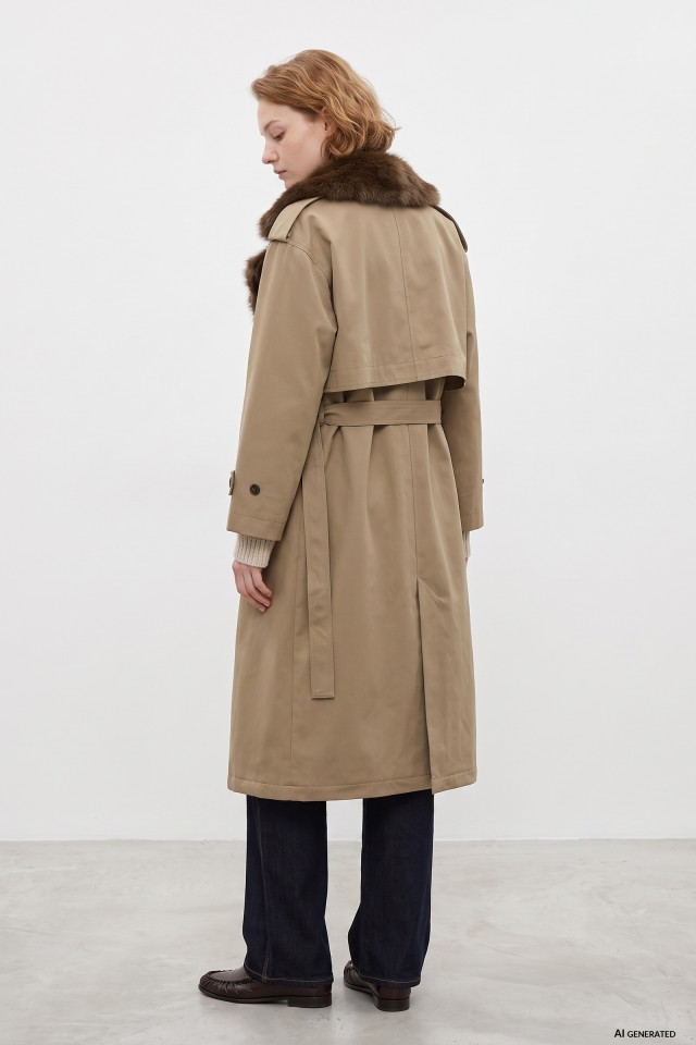 Relaxed Beige Long Coat Relaxed Beige Long Coat