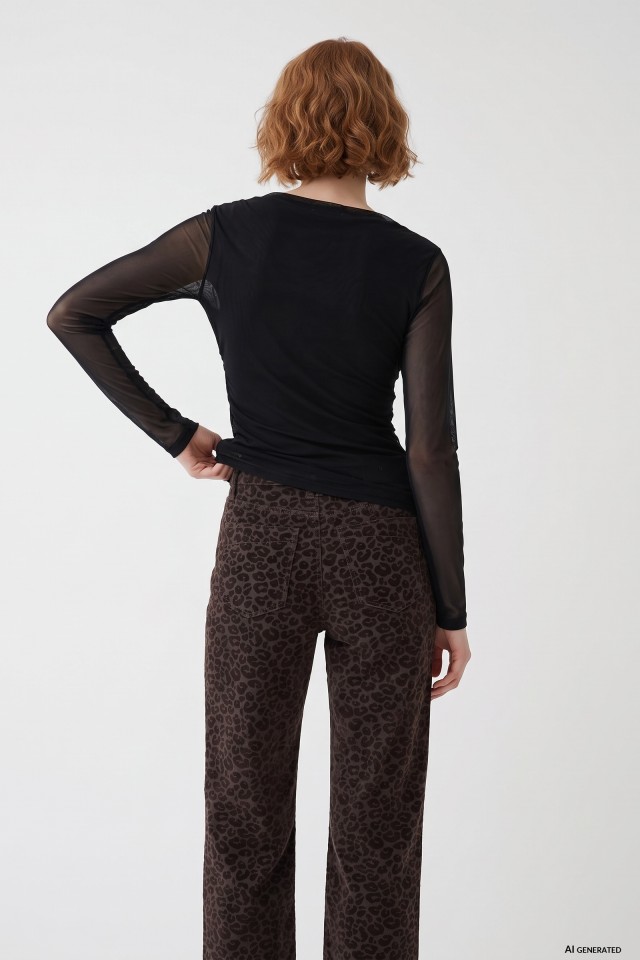 Black Sheer Sleeve Top Black Sheer Sleeve Top